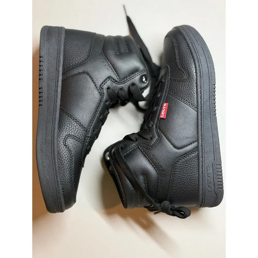 NEW! 3M Levi's Drive Hi Synthetic Leather Casual High-Top Sneakers Black